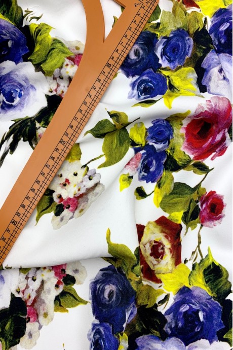Костюмная ткань с цветочным принтом Salvatore Ferragamo