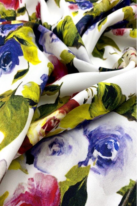 Костюмная ткань с цветочным принтом Salvatore Ferragamo